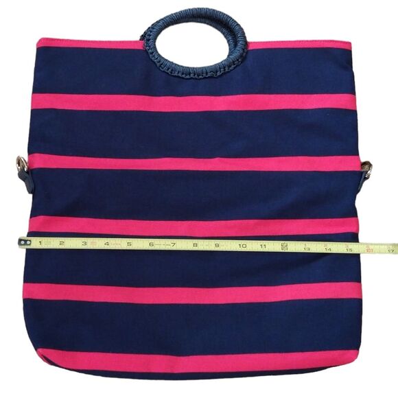 NWOT Talbots Large Nautical Striped Canvas Tote Clutch Shoulder Bag - Picture 6 of 9